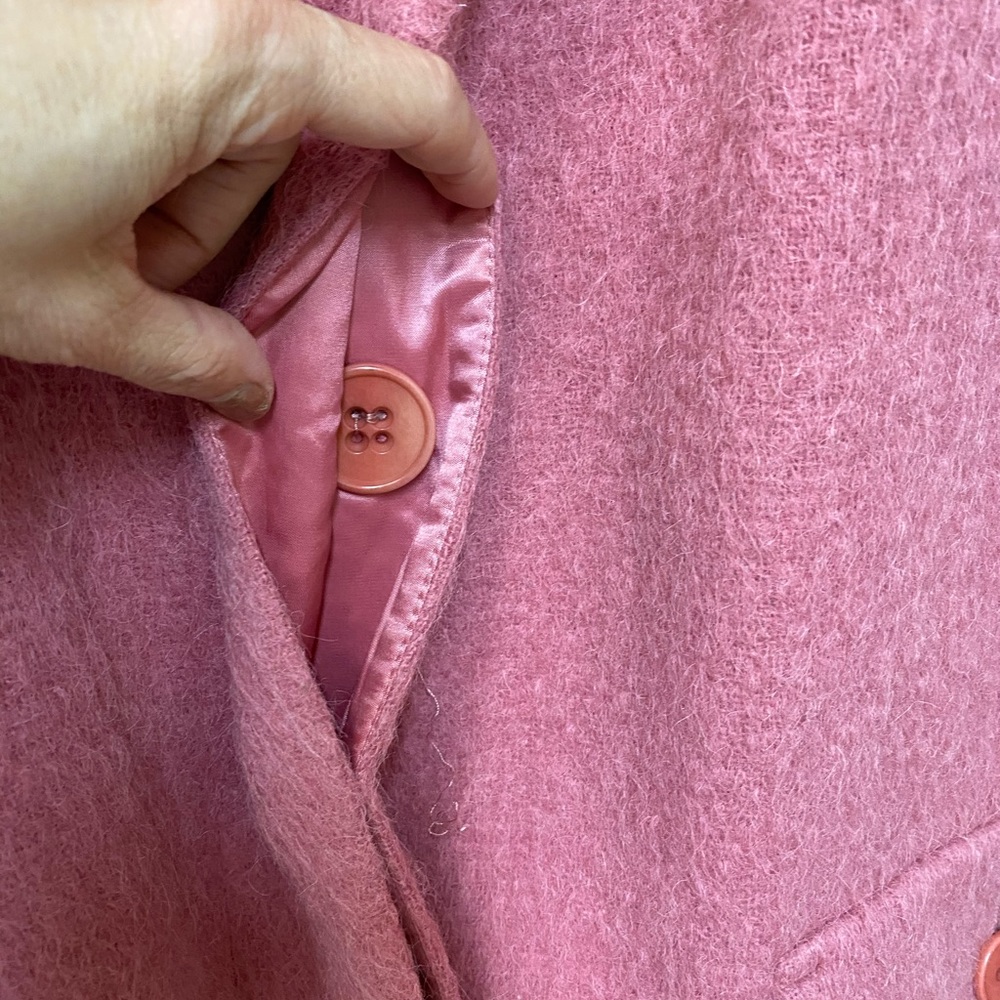 Talbots Mauve Pink Wool Alpaca Mohair Coat XL - Picture 7 of 12